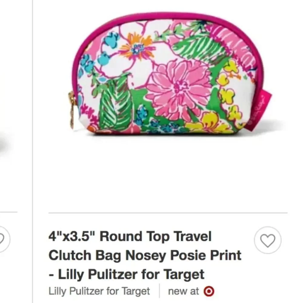 Lilly Pulitzer Makeup Bag Nosie Posey Print Target Collab NWT